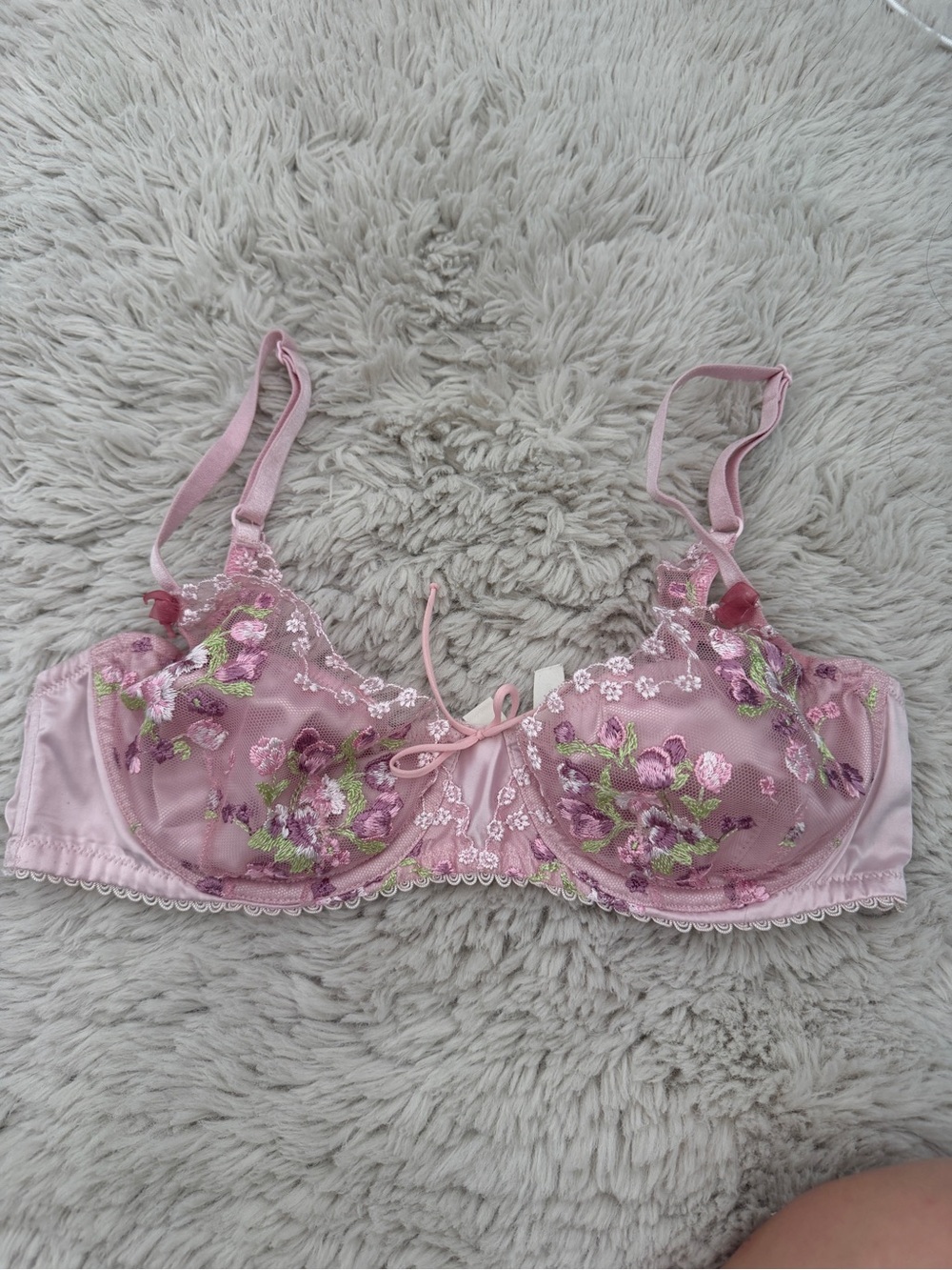 For Love & Lemons Lavender Fields Floral Embroidered Underwire Bra